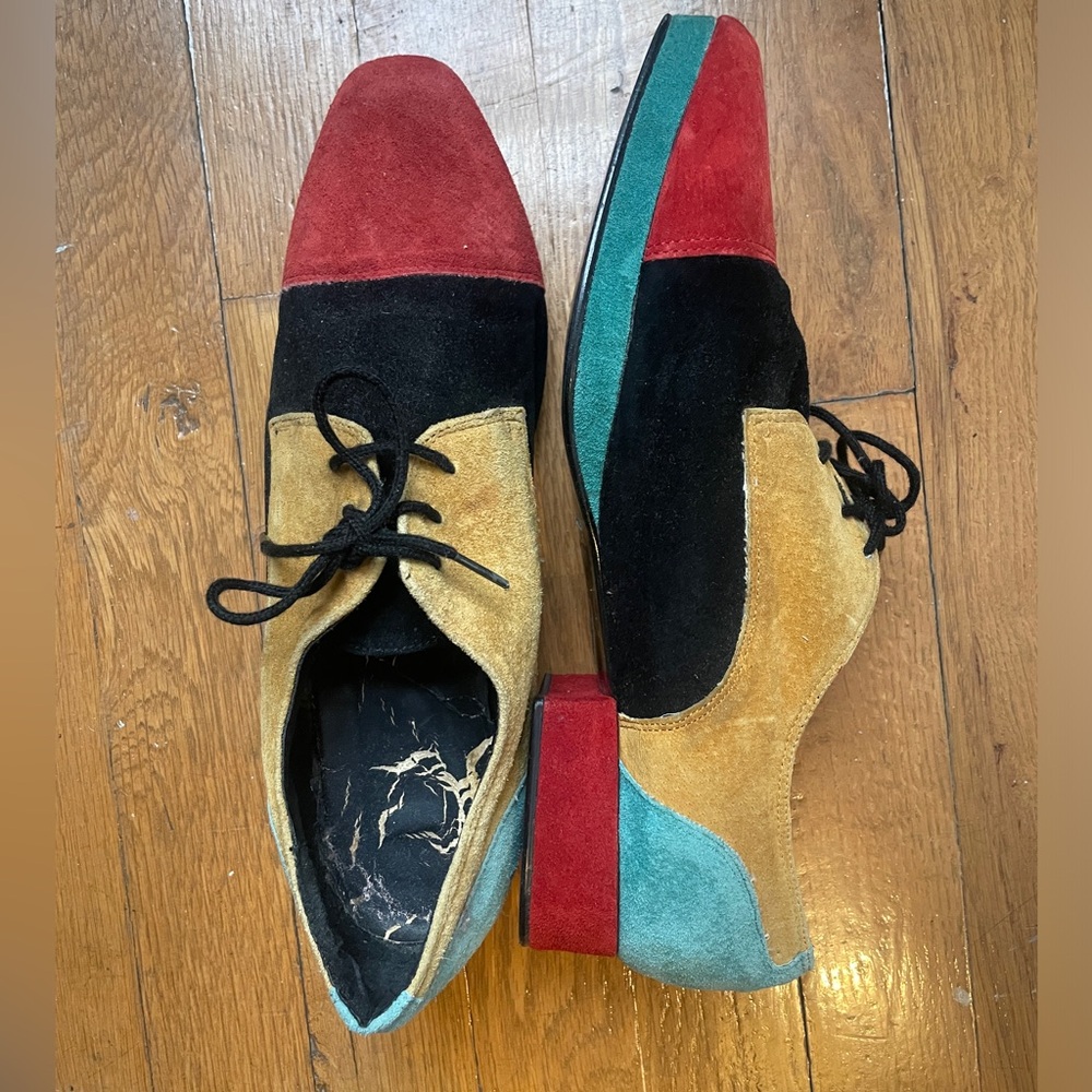Colorblock Suede 80s Lace Up Shoes